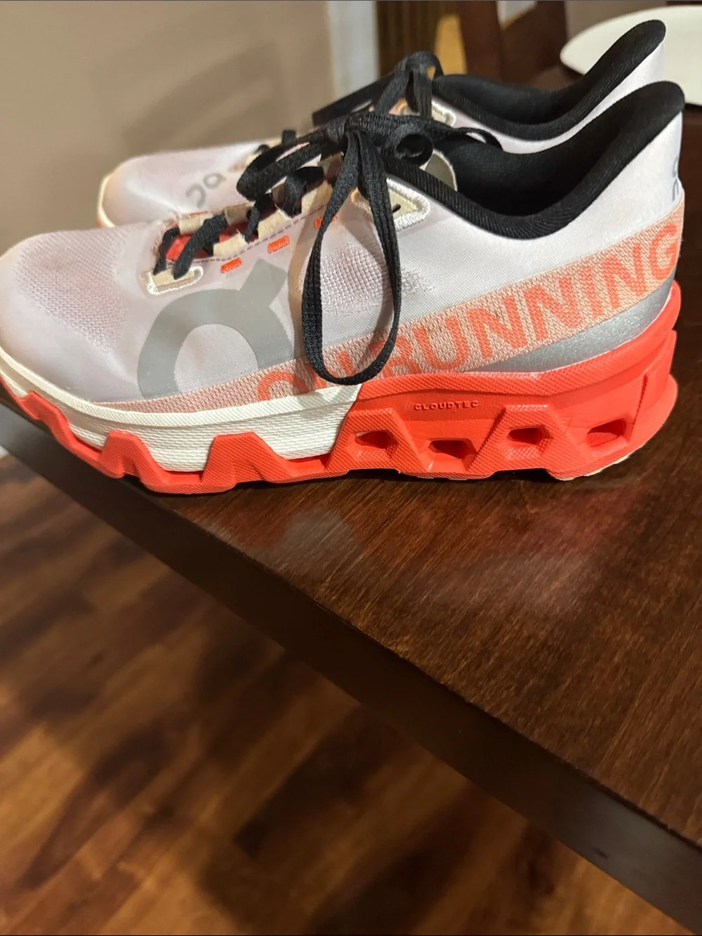 On Running Women's White and Orange Cloudtec Athletic Shoes - Picture 1 of 4